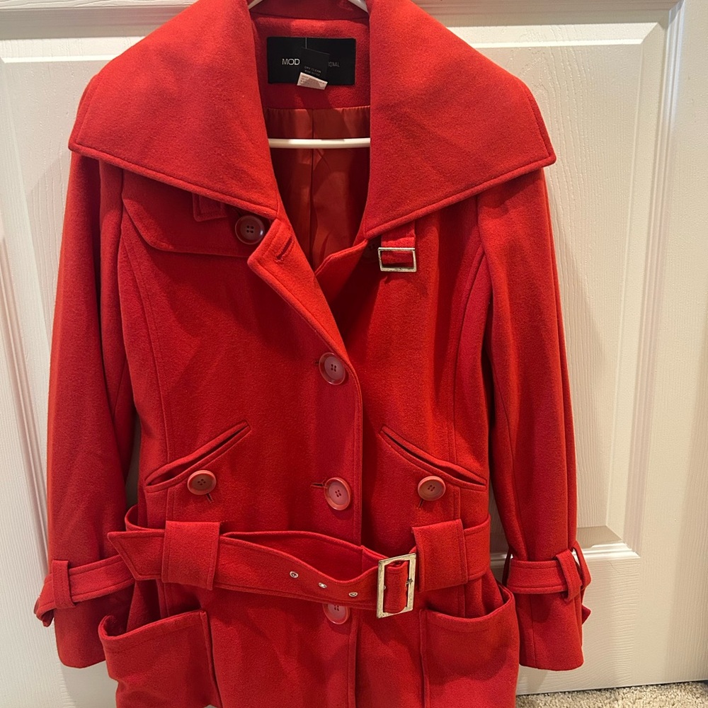 Moda International Vibrant Red Coat